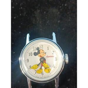 Vintage Mickey Mouse Watch Works Ingersoll Walt Disney Productions 50’s